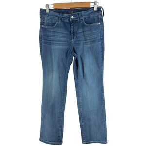 NYDJ Women's Jeans 10P Dark Wash Straight Leg Lift Tuck Stretch Denim Pants